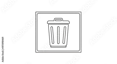 Trash Can Icon Vector Graphic, Delete Symbol, Recycle Bin Outline