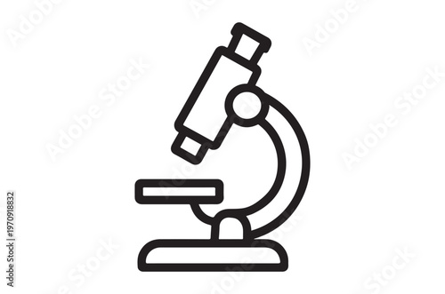 Simple line drawing of a microscope a scientific instrument used for magnification high quality professional detailed