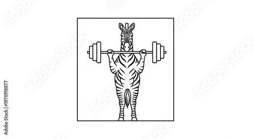 Strong Zebra Lifting Weights, Fitness Animal, Gym Workout, Strength and Power
