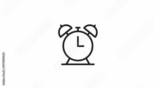 Retro Alarm Clock Icon, Vintage Timepiece Symbol, Classic Wake Up Call Graphic
