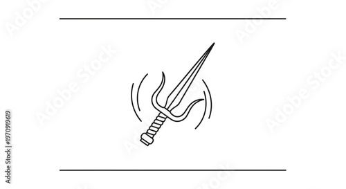 Sai Weapon Icon, Martial Arts Symbol, Traditional Japanese Weapon, Fighting Icon