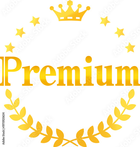 Premiumの文字と月桂冠の金色のマーク