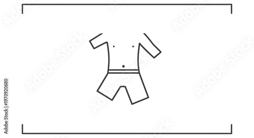 Simple Line Art Icon of a Man's Swimsuit or Board Shorts