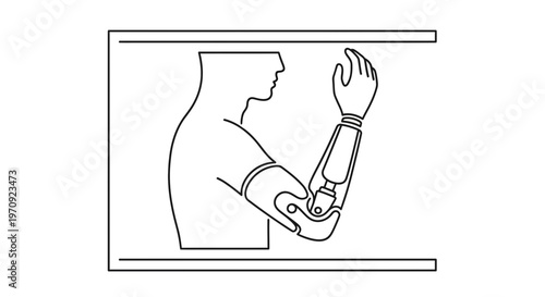 Prosthetic Arm Technology: Human Silhouette with Advanced Bionic Limb