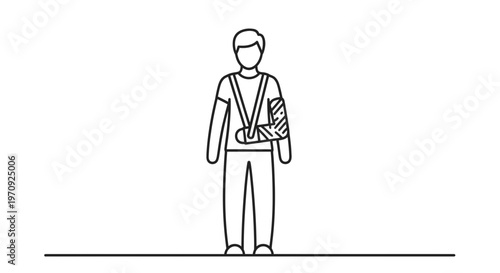 Person with Broken Arm in Sling, Injury, Accident, Medical Care, Recovery