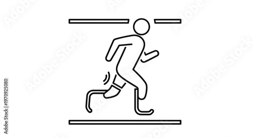 Person with prosthetic leg running, technology, sport, disability, movement, innovation