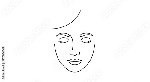 Minimalist Woman Face Line Art, Elegant Beauty Portrait, Single Line Drawing