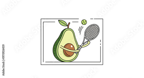 Avocado Playing Tennis