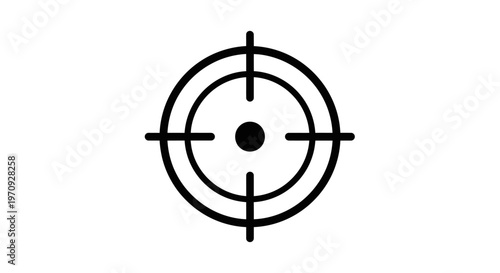 Target, crosshair, aiming symbol, vector icon, black