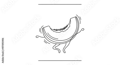 Dancing Melon Slice Character with Arms and Legs, Cartoon Style