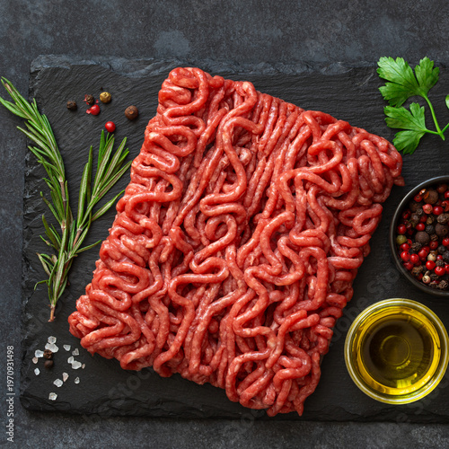Raw beef minced meat