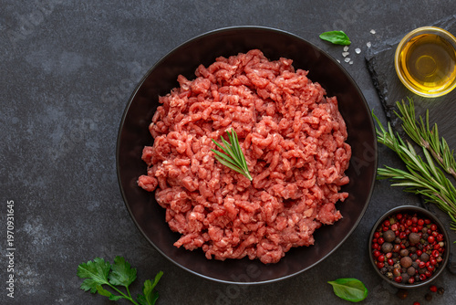 Raw beef minced meat