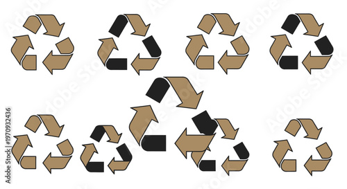 Multiple Recycling Symbols Pattern for Environmental Sustainability and Eco-Friendly Concept