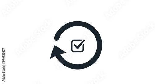 Refresh and Complete Icon: Cycle of Success and Task Completion