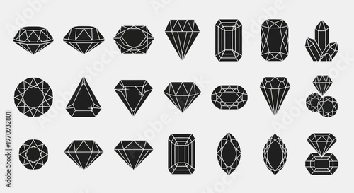 A collection of various diamond shapes.