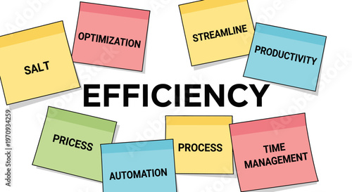 Efficiency and Time Management Concept with Colorful Sticky Notes.