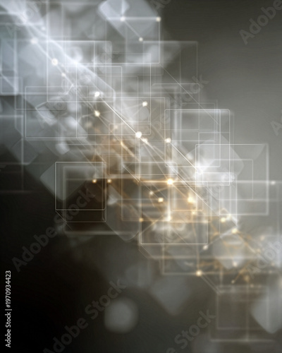 Digital network background translucent panes golden glow