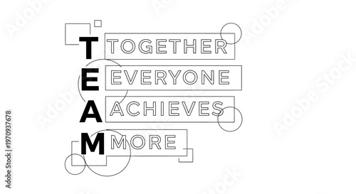TEAM Acronym Concept "Together Everyone Achieves More" Illustration.