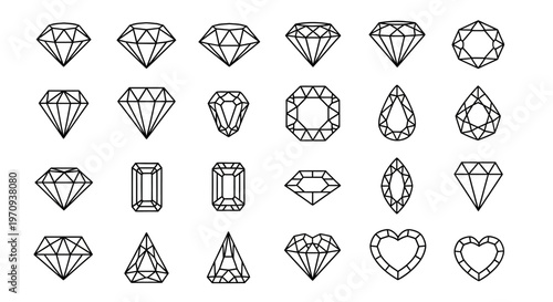 A collection of various diamond shapes.