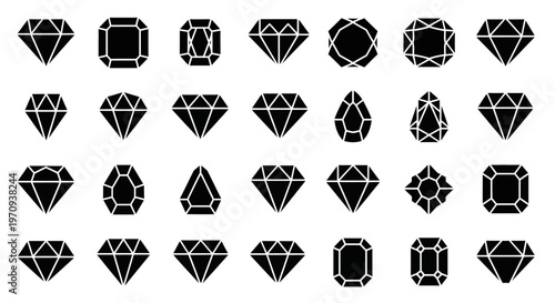 Collection of various diamond shapes and designs.