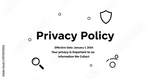 Privacy Policy Document Concept Illustration with Digital Icons