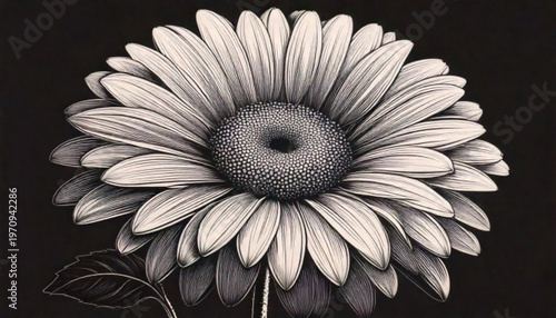 Detailed Close Up of a Gerbera Daisy Flower.