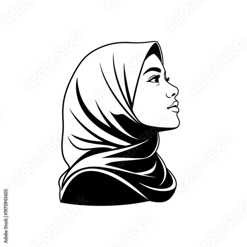 Woman wearing a hijab headscarf.