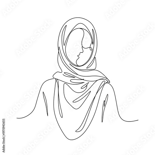 Woman Wearing a Hijab Headscarf.