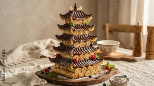 Crepe Pagoda Asian