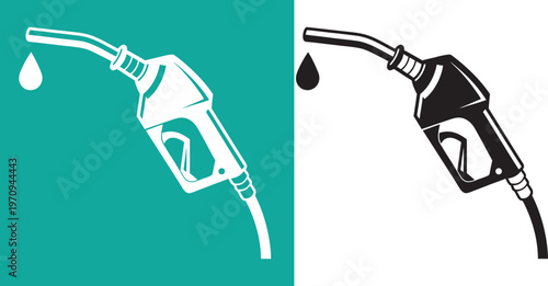 Fuel pump nozzle vector set,  fuel and oil station silhouette illustration.  gas pump nozzle silhouette vector.  Fuel pump nozzle  line act vector 