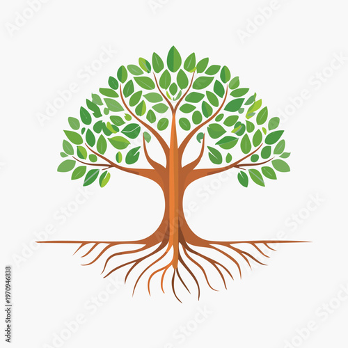 Vibrant Tree Illustration Depicting Nature and Growth.