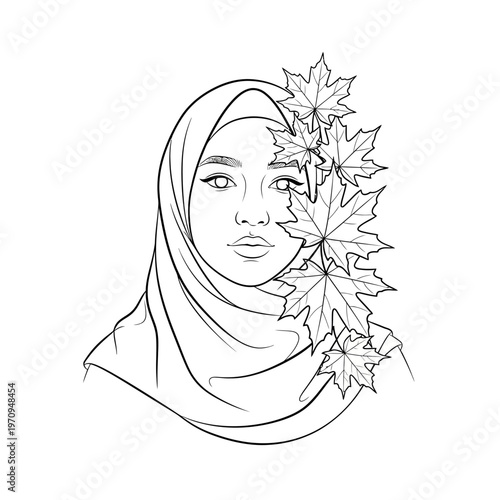 Woman wearing a hijab looking forward.