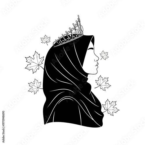 Woman wearing a hijab crown.