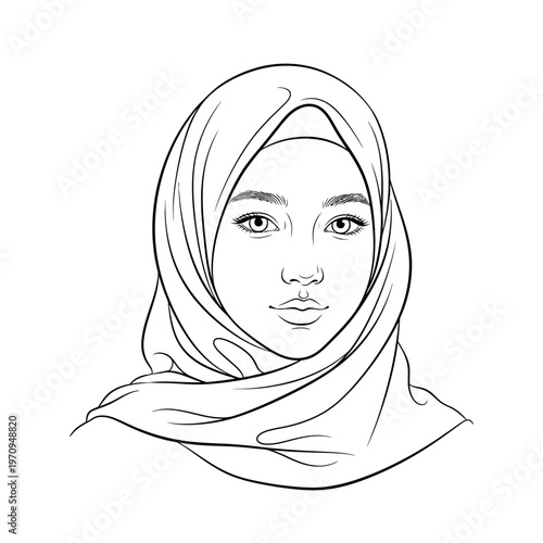 Woman wearing a hijab headscarf.