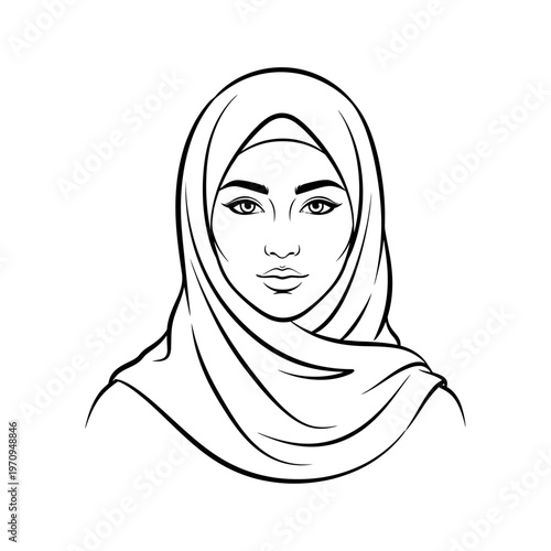 Woman wearing a hijab headscarf.