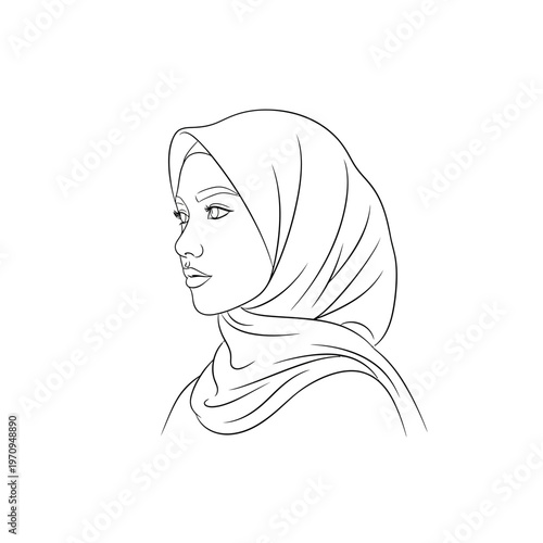 Woman wearing a hijab headscarf.