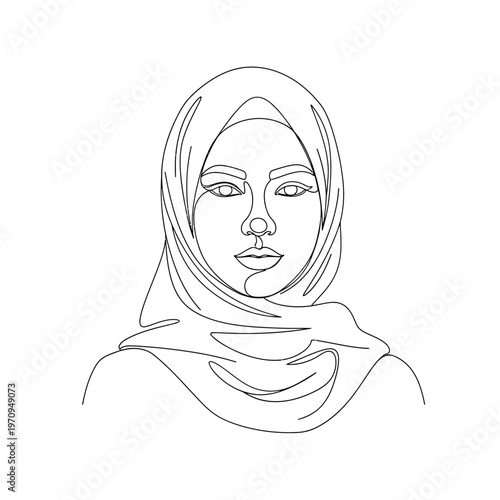 Woman wearing a hijab headscarf.