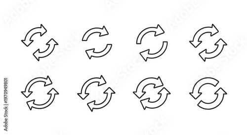 Refresh and Reload Arrow Icons Set - Vector Collection for Web and App Interface Design