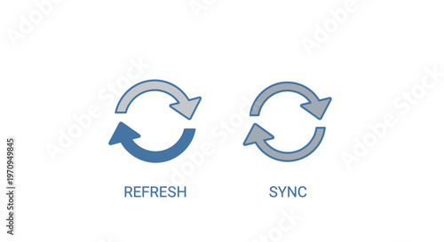 Refresh and Sync Icons for Data Update and Synchronization Processes