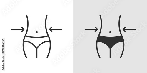 Weight Loss Icon representing fat reduction, healthy dieting, fitness routines, calorie control, and lifestyle changes aimed at achieving and maintaining a healthy body weight.