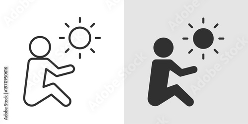 Sunlight Therapy Icon representing light therapy, natural healing, vitamin D absorption, mood enhancement, seasonal affective disorder treatment, and overall wellness through exposure to sunlight.