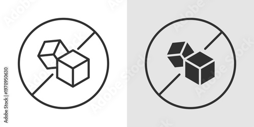 Sugar Free Icon representing no added sugar products, healthy diet choices, and reduced sugar nutrition.