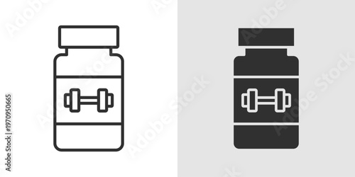 Supplement Icon representing dietary supplements, vitamins, capsules, health support, and nutrition intake.