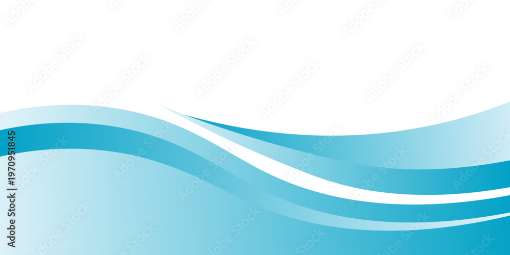 Fototapeta premium Blue and white business wave banner background. vector