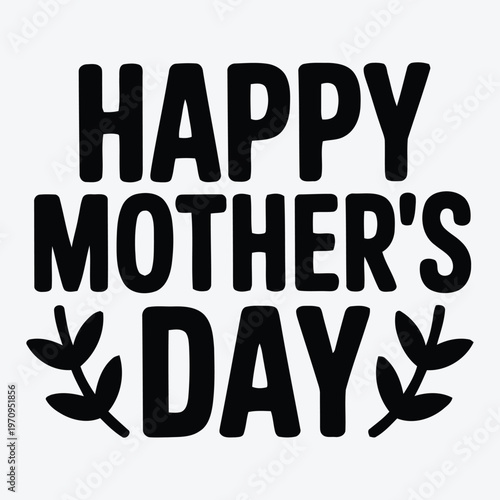 Happy mothers day greeting with leaves