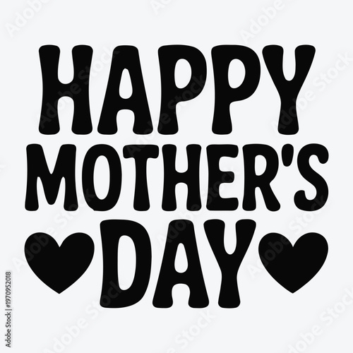 Happy mothers day text with hearts