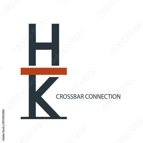 Crossbar Connection Monogram Logo Design – Abstract Network Lettermark Vector