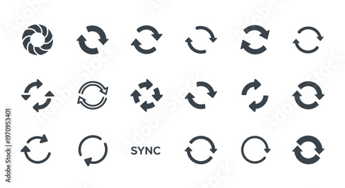 Refresh, Reload, Sync, and Circular Arrow Icons Collection for Web and App Design