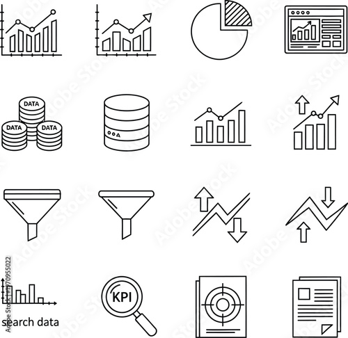 User Interface and Navigation Icon Set Outline