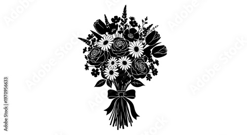 Beautiful bouquet of flowers tied.